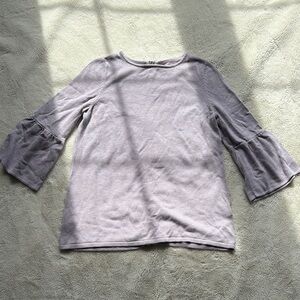 Reitmans Light Purple Bell Sleeve Top with Full Back Zip | Casual Size XS